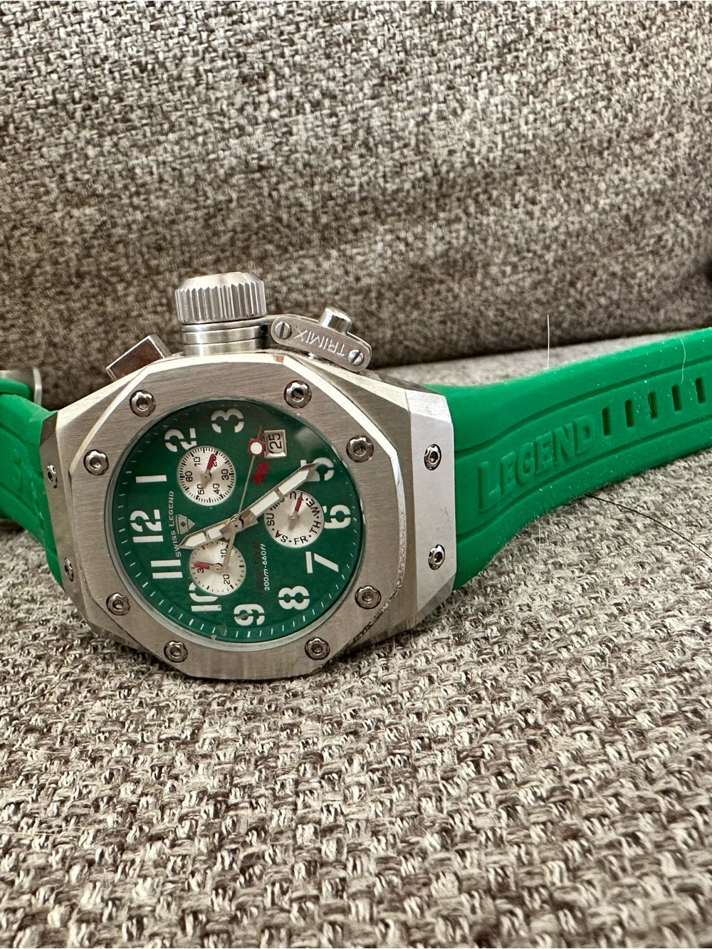 Swiss Legend Green and Silver Sport Chronograph Watch - Picture 6 of 6